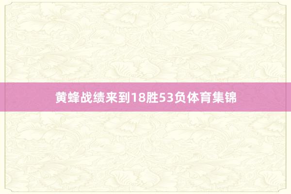 黄蜂战绩来到18胜53负体育集锦