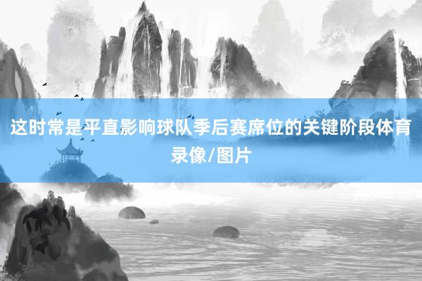 这时常是平直影响球队季后赛席位的关键阶段体育录像/图片