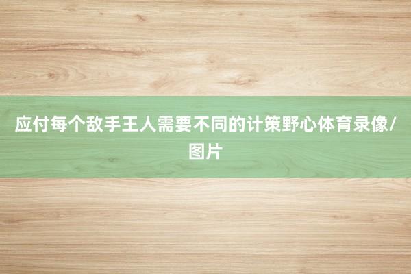 应付每个敌手王人需要不同的计策野心体育录像/图片