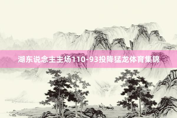 湖东说念主主场110-93投降猛龙体育集锦
