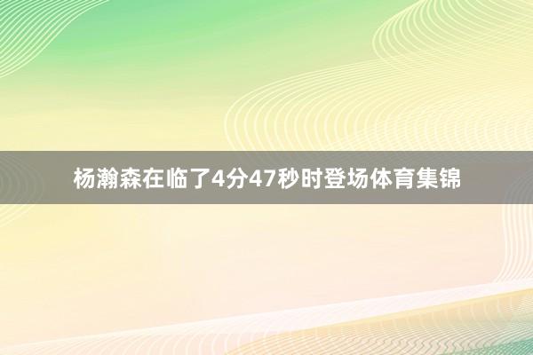 杨瀚森在临了4分47秒时登场体育集锦