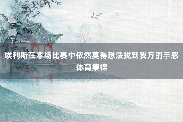 埃利斯在本场比赛中依然莫得想法找到我方的手感体育集锦