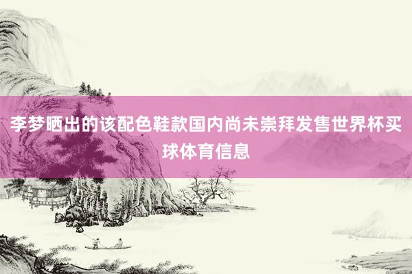 李梦晒出的该配色鞋款国内尚未崇拜发售世界杯买球体育信息